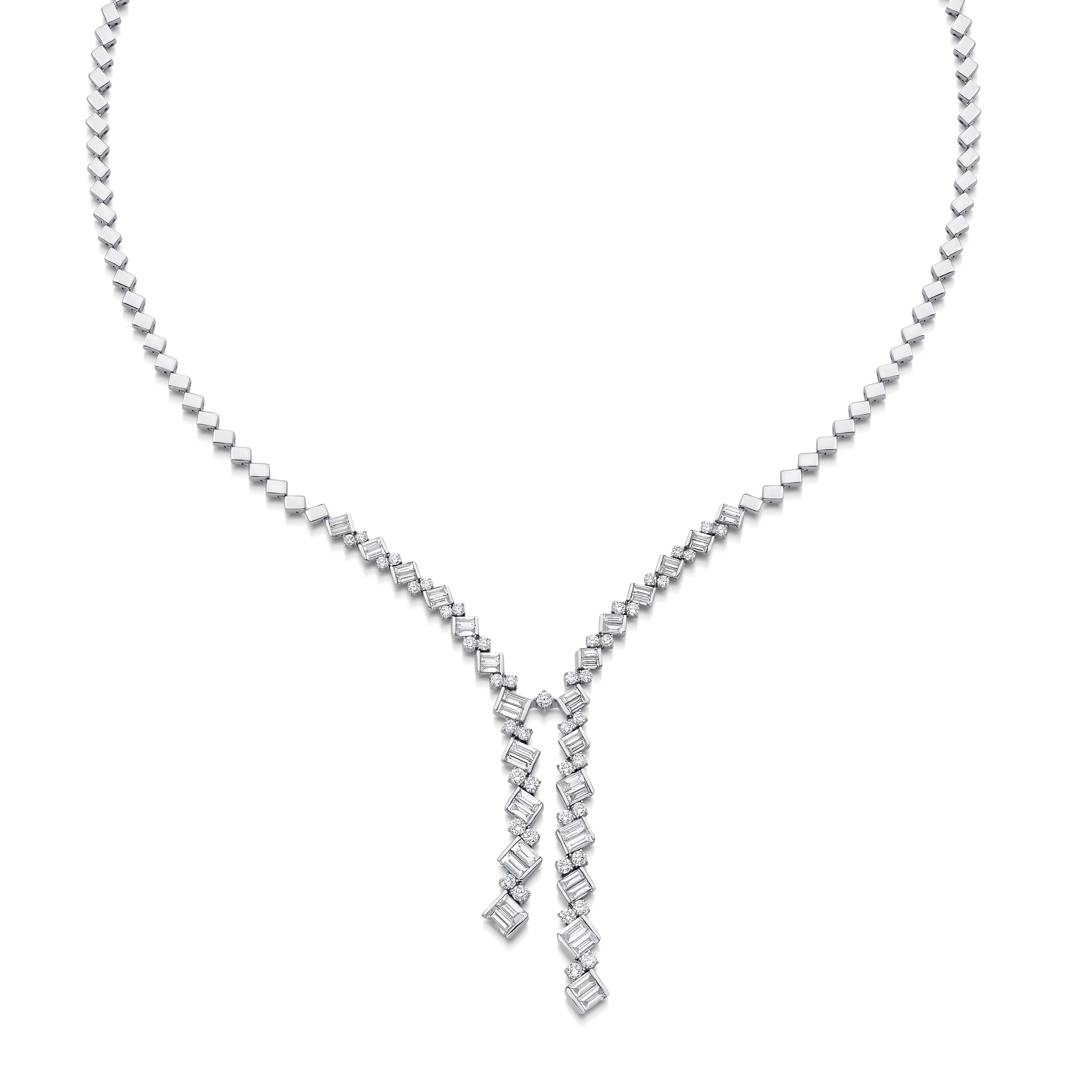 Taj Braided Diamond Drop Necklace