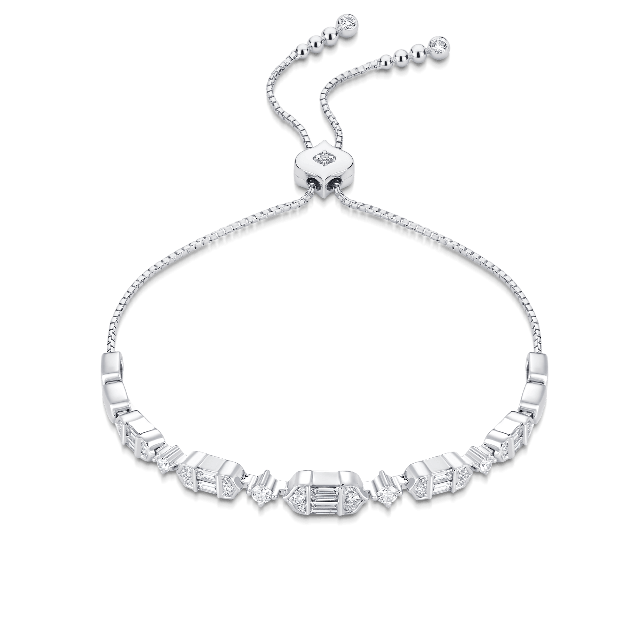Taj Baguette Diamond Bolo Bracelet