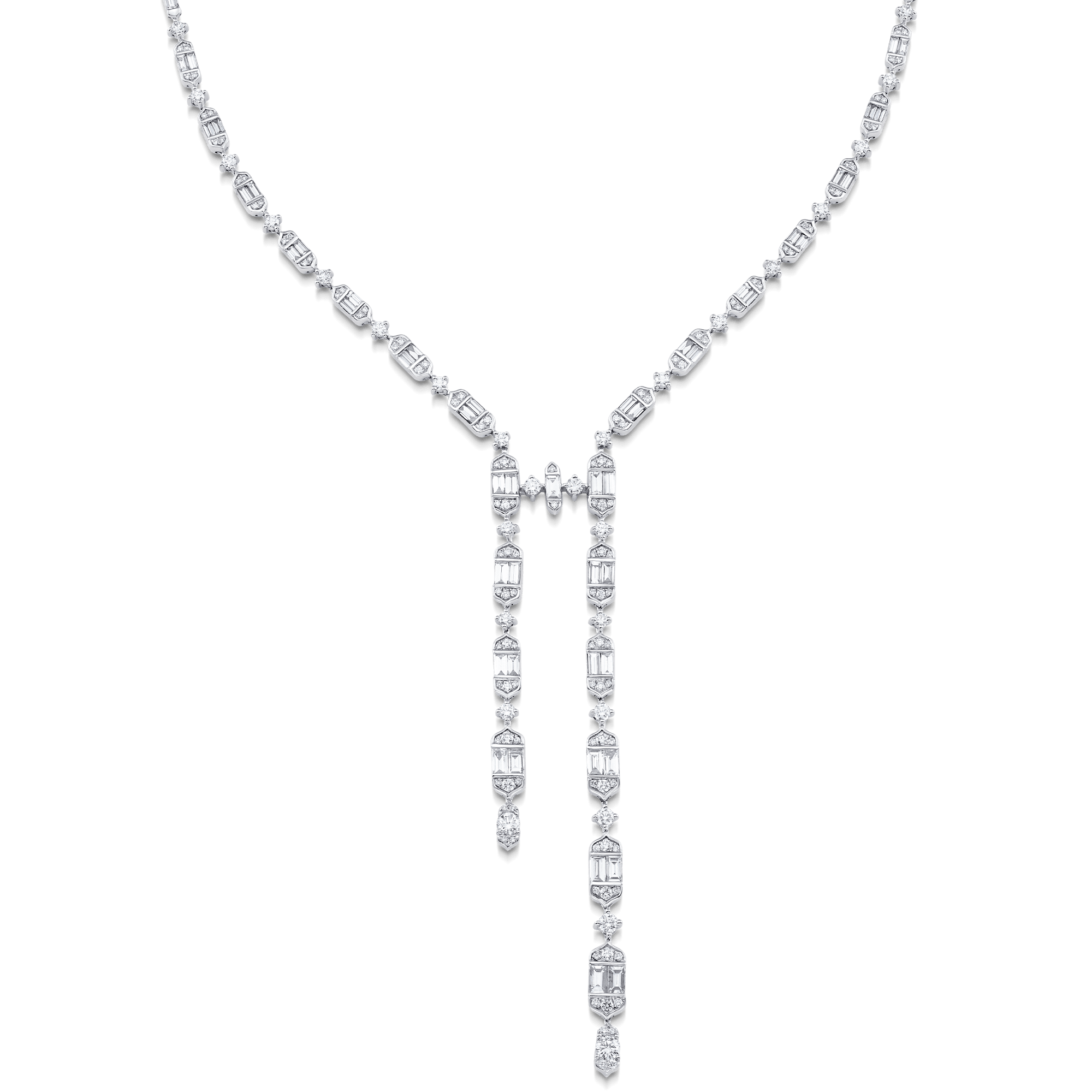 Taj Baguette Diamond Drop Necklace