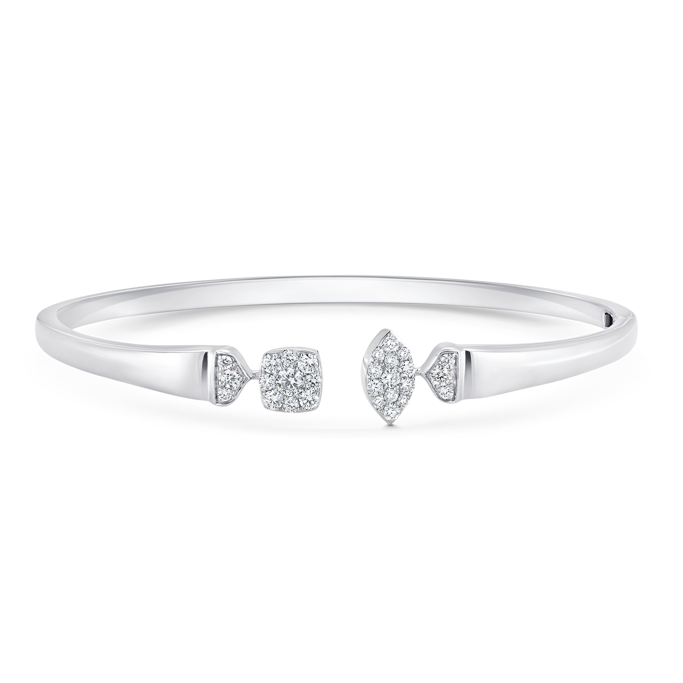 Unity Reverie Gold and Marquise and Cushion Diamond Bangle Cuff