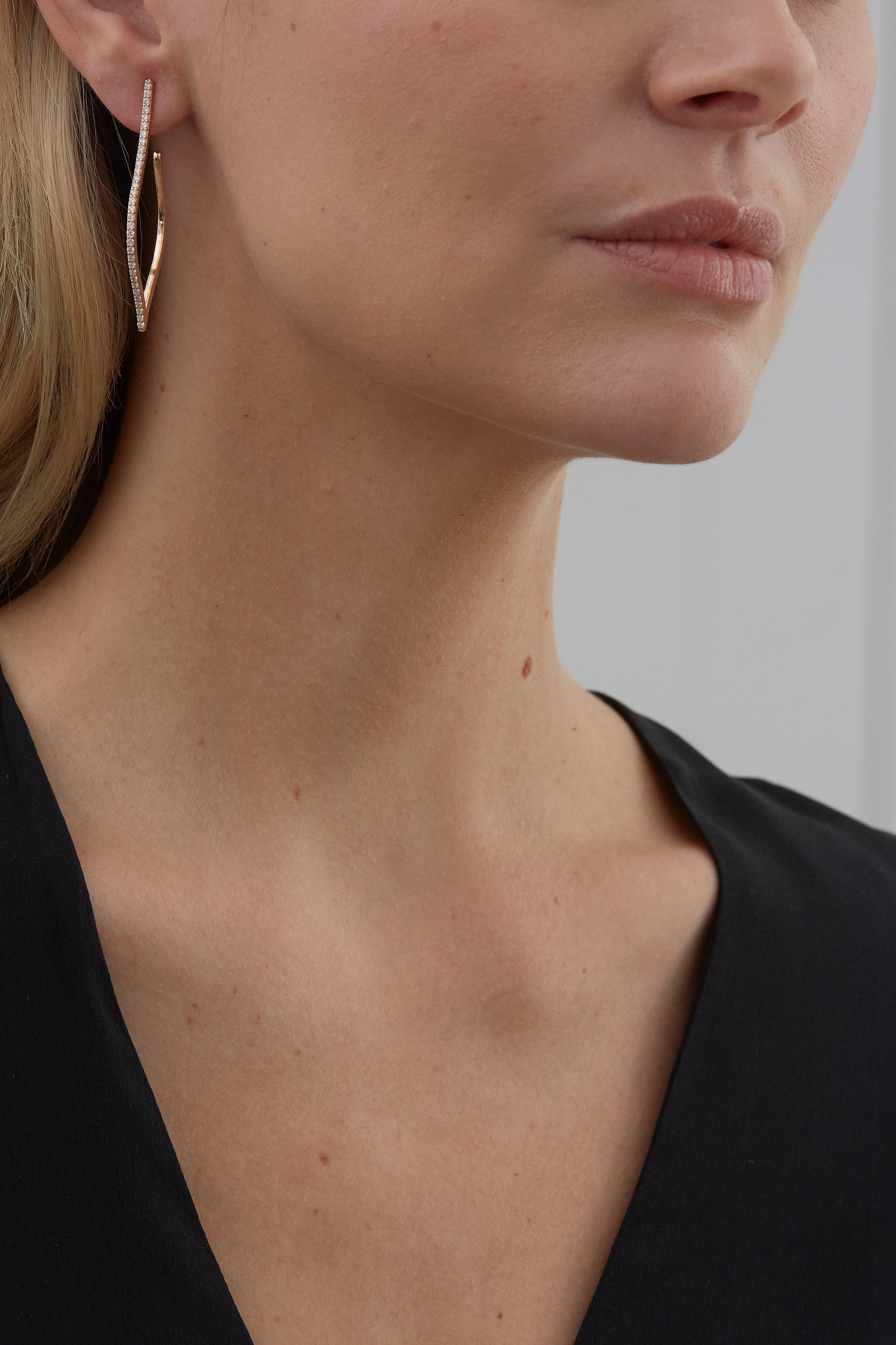 Veena Large Diamond Hoops Earrings