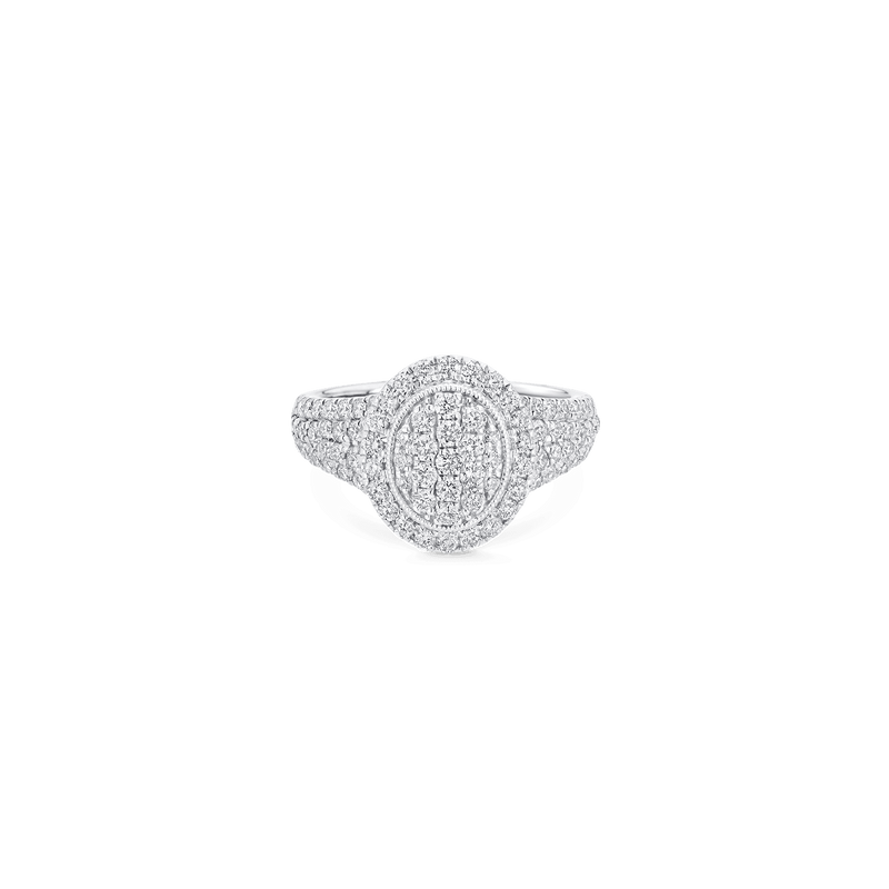 Veena Oval Diamond Pinky Ring