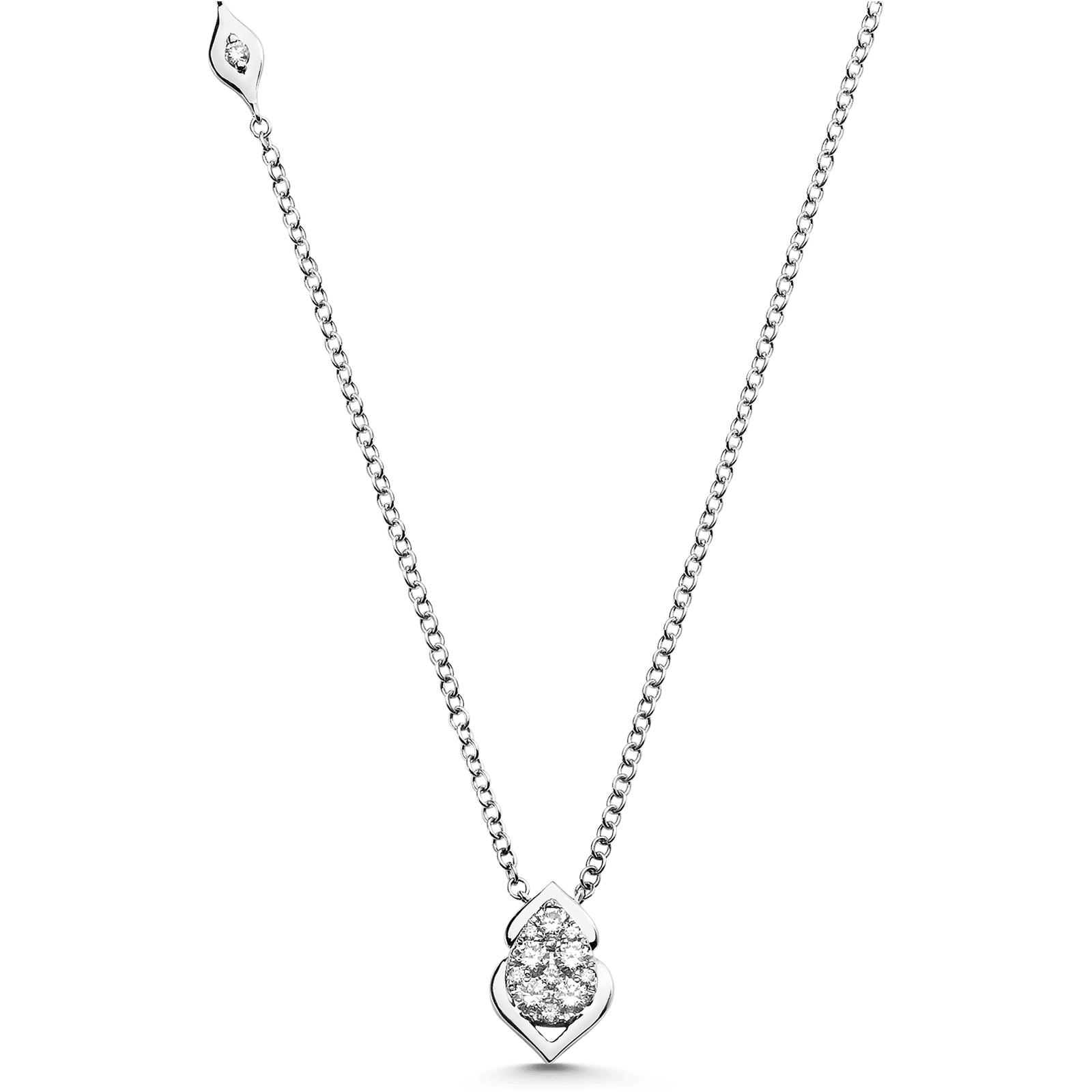 Reverie Pear Diamond Cluster Necklace