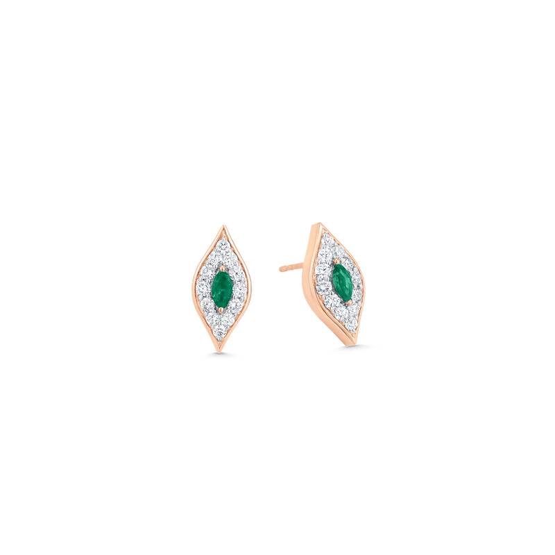 Donna Emerald Petite Stud Earrings - Sara Weinstock Fine Jewelry