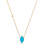 Donna Yellow Gold Turquoise Vertical Necklace - Sara Weinstock Fine Jewelry