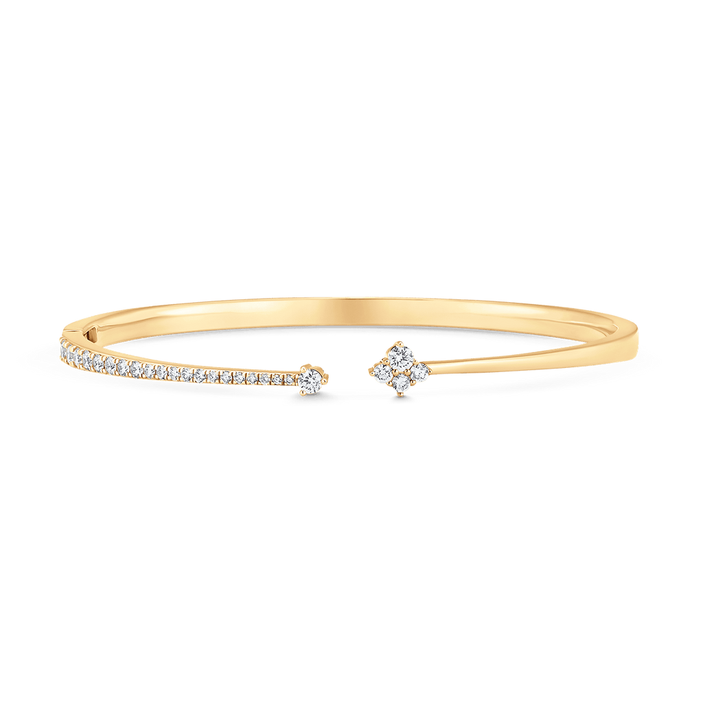 Dujour Diamond and Four Cluster Open Bangle | Designer Fine