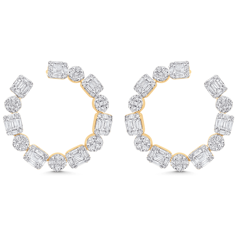 Illusion Diamond Hoop Earrings - Sara Weinstock Fine Jewelry