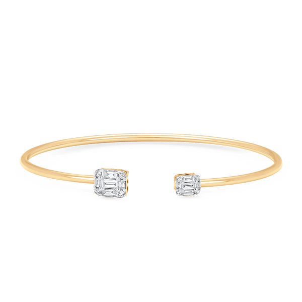 Illusion Emerald Bangle Cuff Bracelet - Sara Weinstock Fine Jewelry