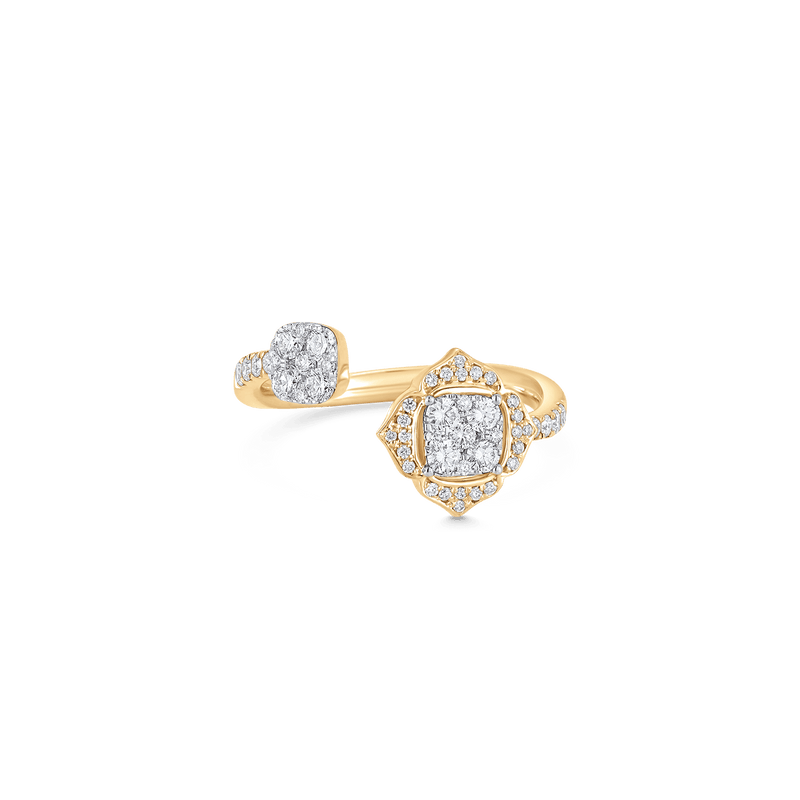 Leela Cushion Bypass Diamond Ring - Sara Weinstock Fine Jewelry
