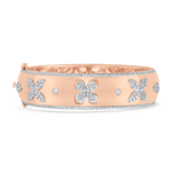 Lierre Gold and Diamond Petal and Marquise Cluster Cigar Bangle - Sara Weinstock Fine Jewelry