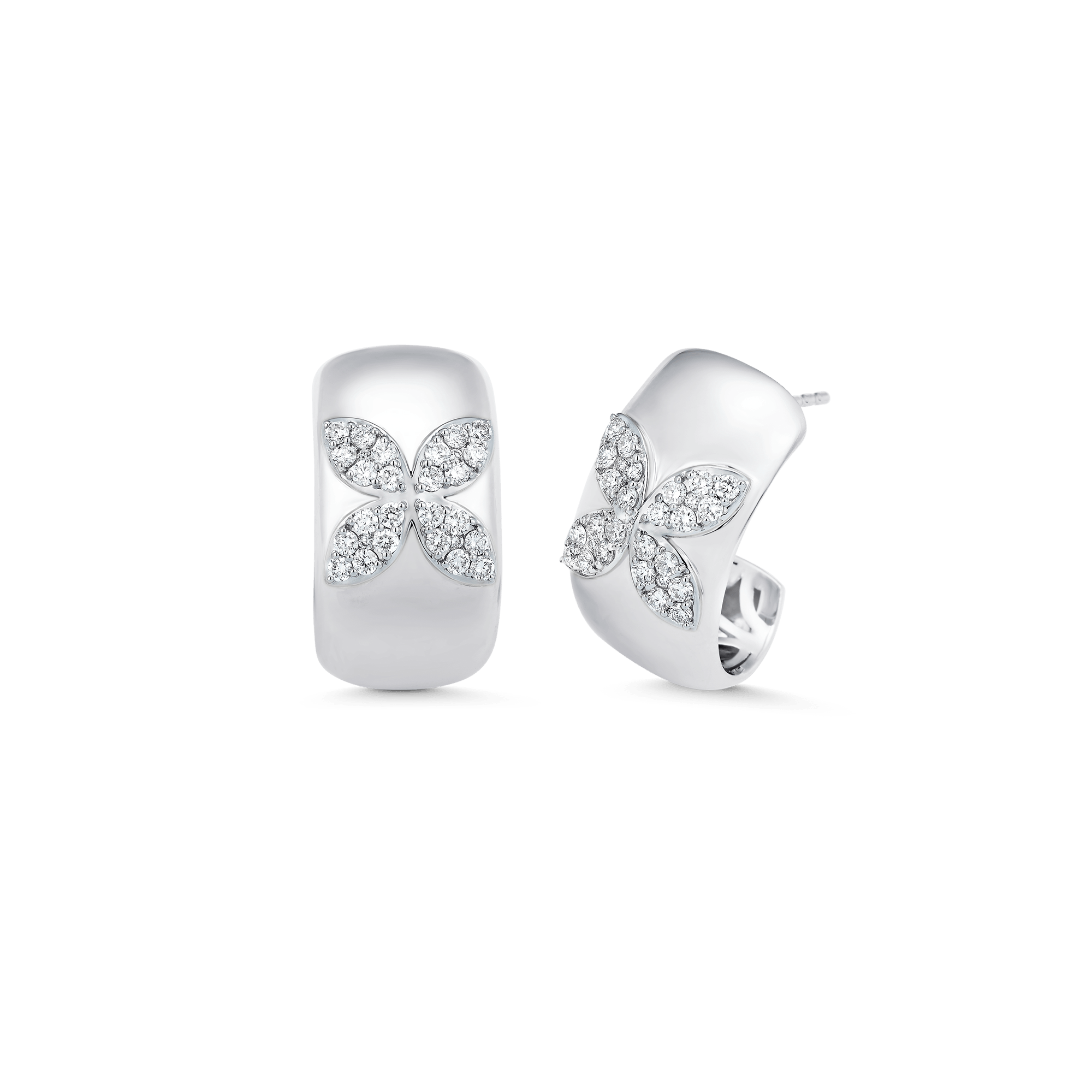 Lierre Gold and Diamond Petite Marquise Hoop - Sara Weinstock Fine Jewelry