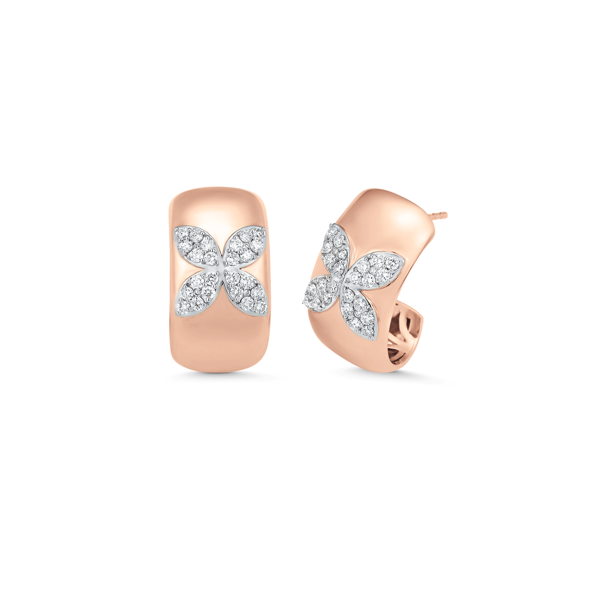 Lierre Gold and Diamond Petite Marquise Hoop - Sara Weinstock Fine Jewelry