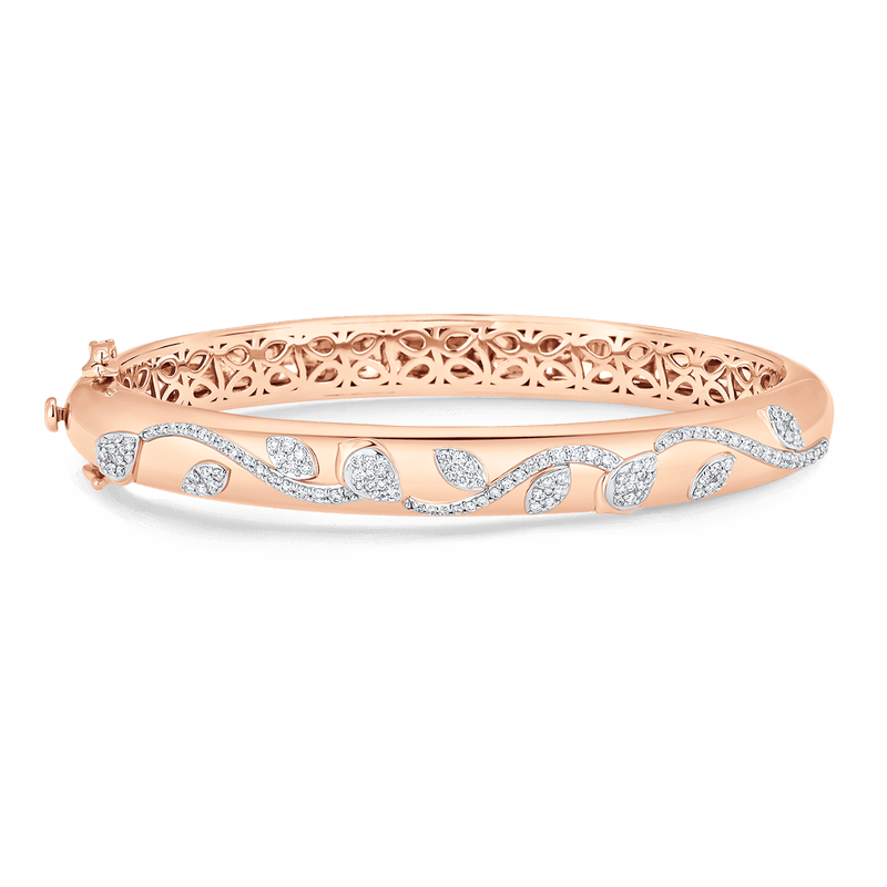 Lierre Reverie Yellow Gold White Diamond Marquise & Pear Cluster Bangle - Sara Weinstock Fine Jewelry