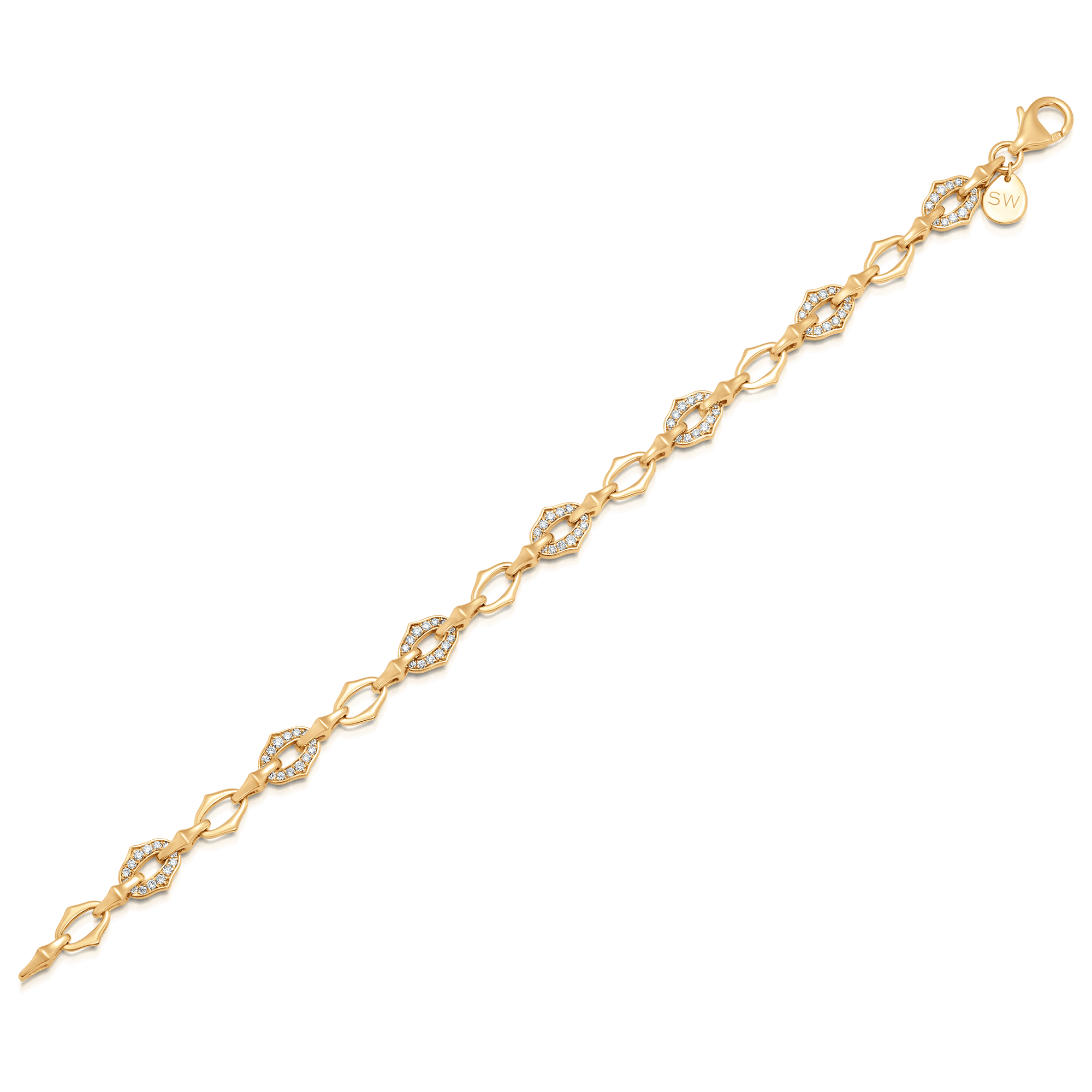 Lucia Chain & Pavé Diamond Bracelet - Sara Weinstock Fine Jewelry