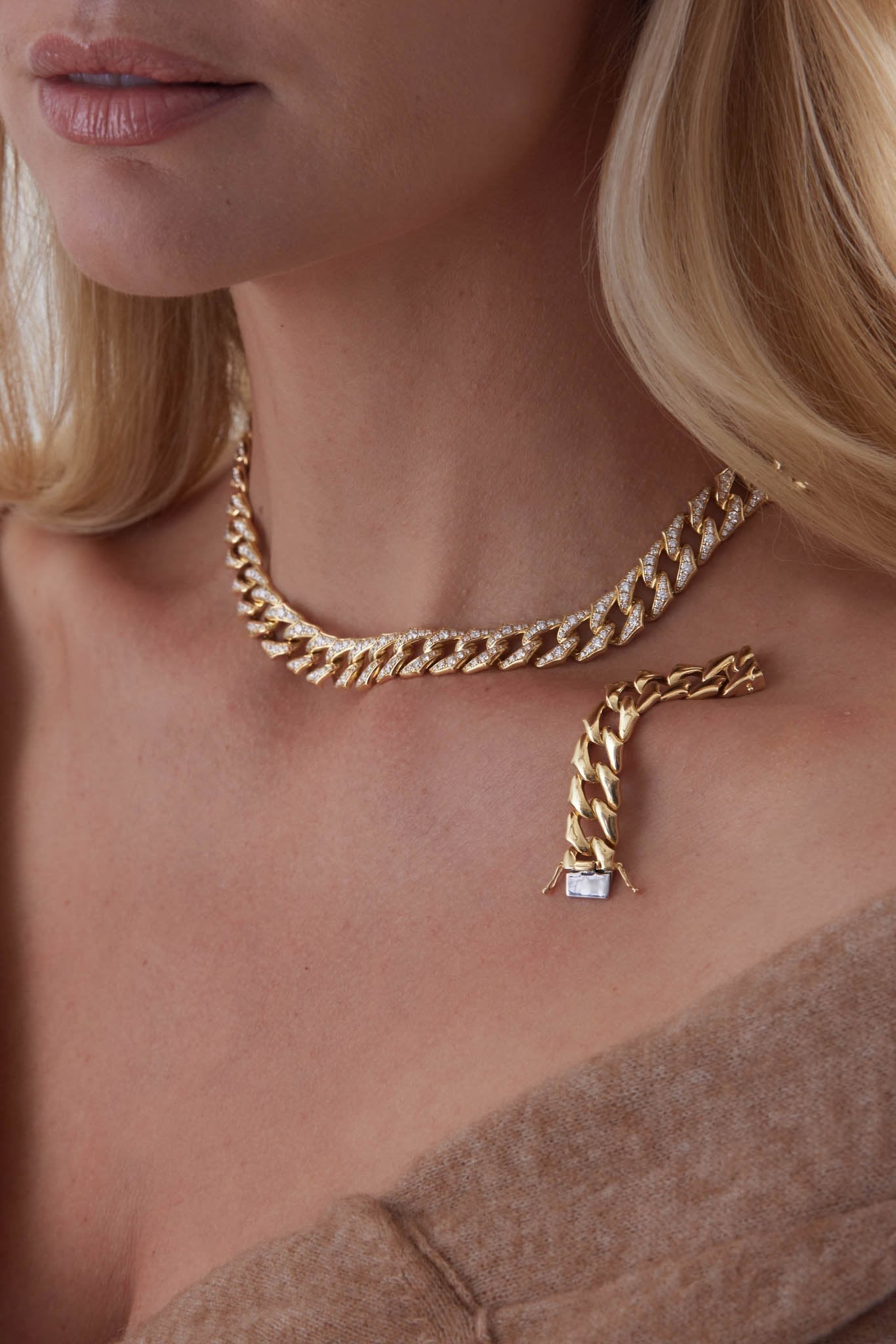 Lucia Large Link Diamond Necklace - Sara Weinstock Fine Jewelry