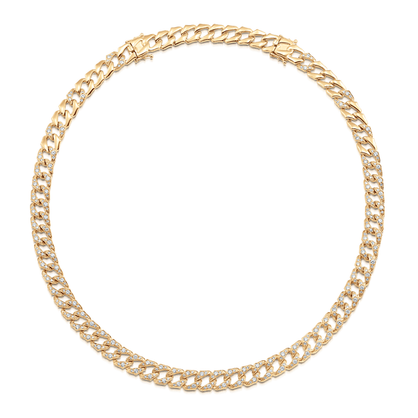 Lucia Pave Diamond Link Necklace - Sara Weinstock Fine Jewelry