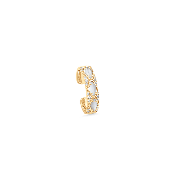 Lucia Yellow Gold Mother of Pearl Ear Cuff - Sara Weinstock Fine Jewelry
