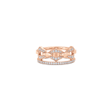 Lucia Yellow Gold White Diamond Full Link Ring - Sara Weinstock Fine Jewelry