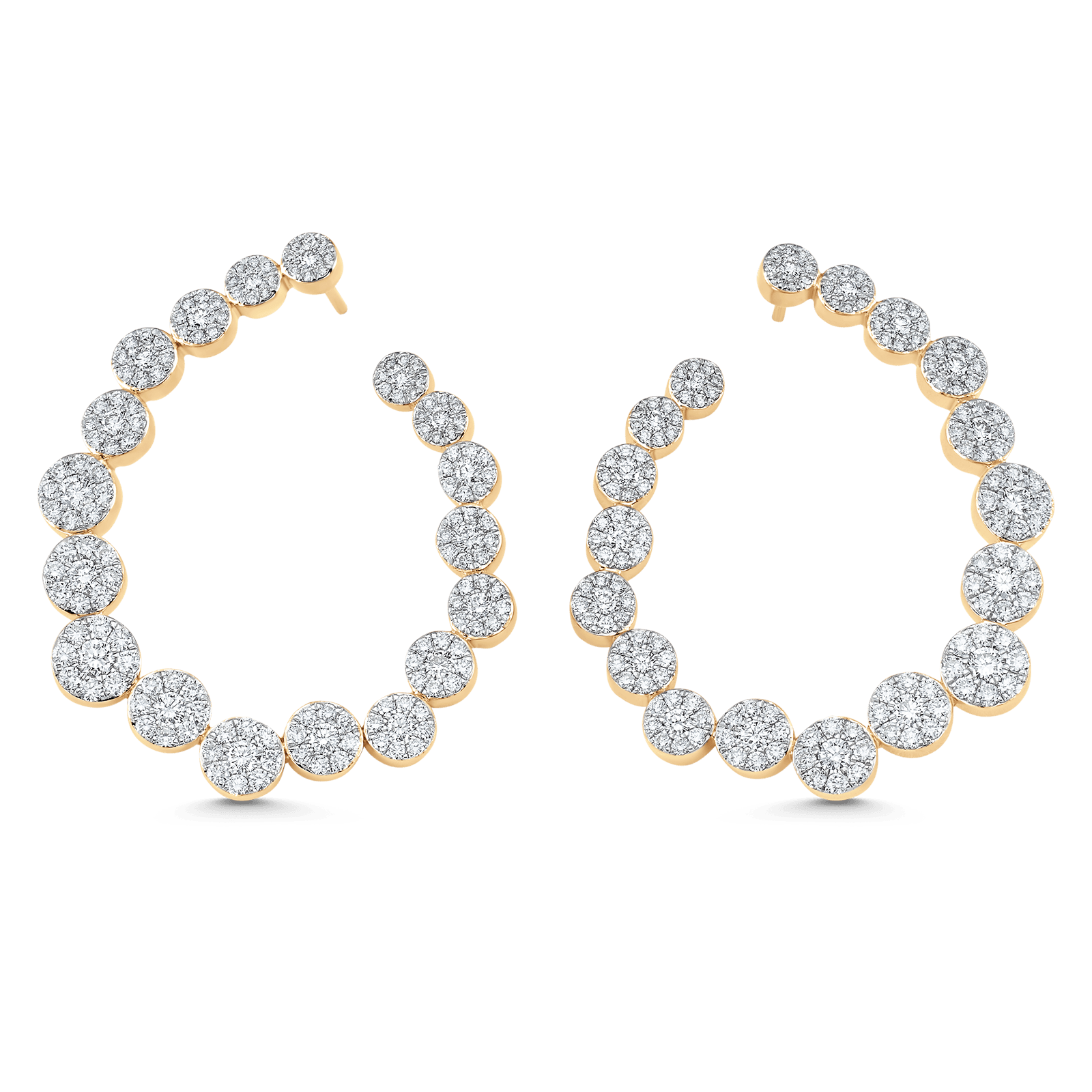 Muna Round Diamond Cluster Hoops - Sara Weinstock Fine Jewelry