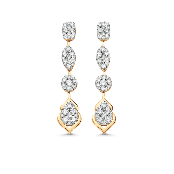 Reverie Four Cluster Diamond Drop Earrings - Sara Weinstock Fine Jewelry