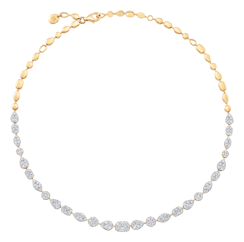 Reverie Multi Diamond Cluster Choker - Sara Weinstock Fine Jewelry