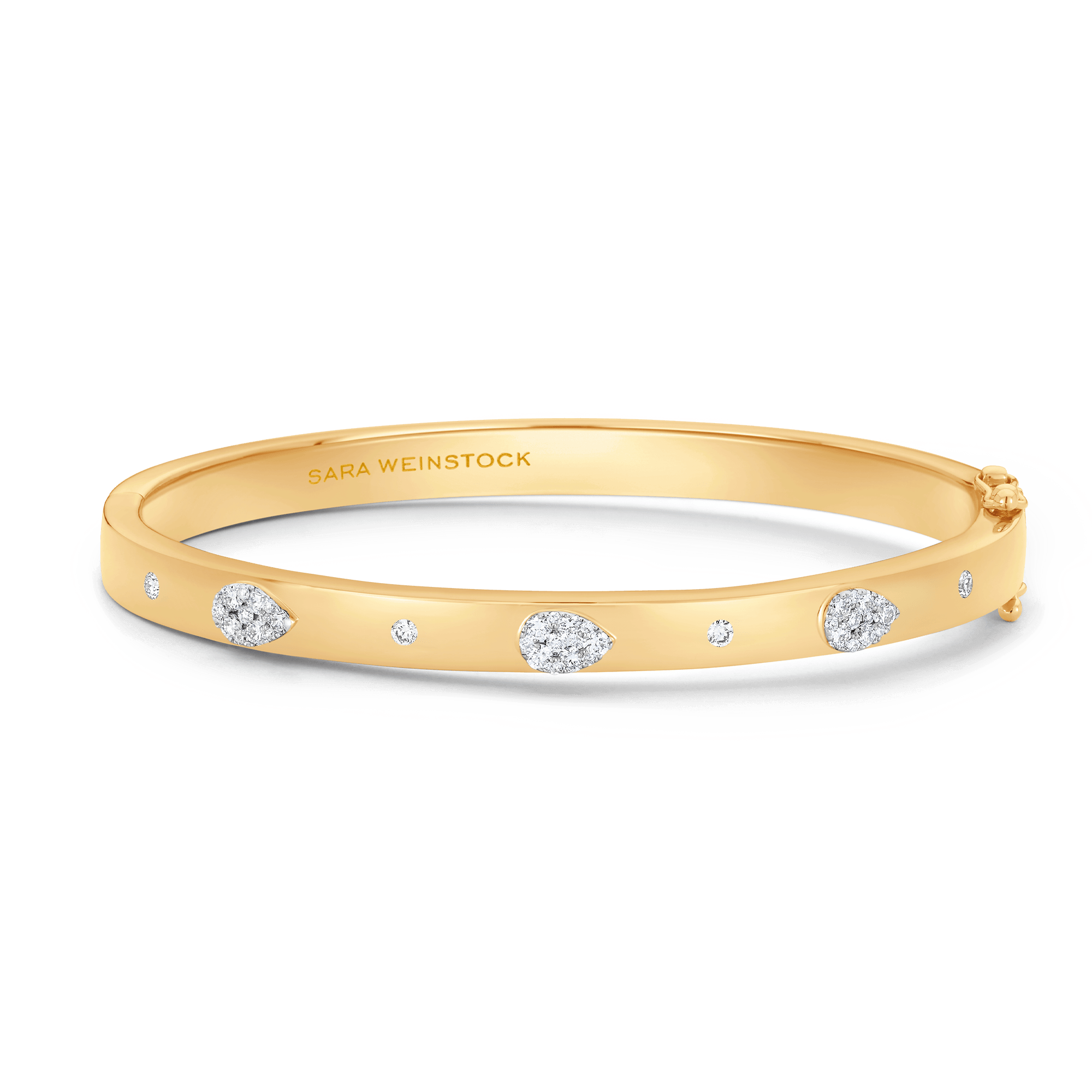 Reverie Pear Oval Cuff Bangle - Sara Weinstock Fine Jewelry