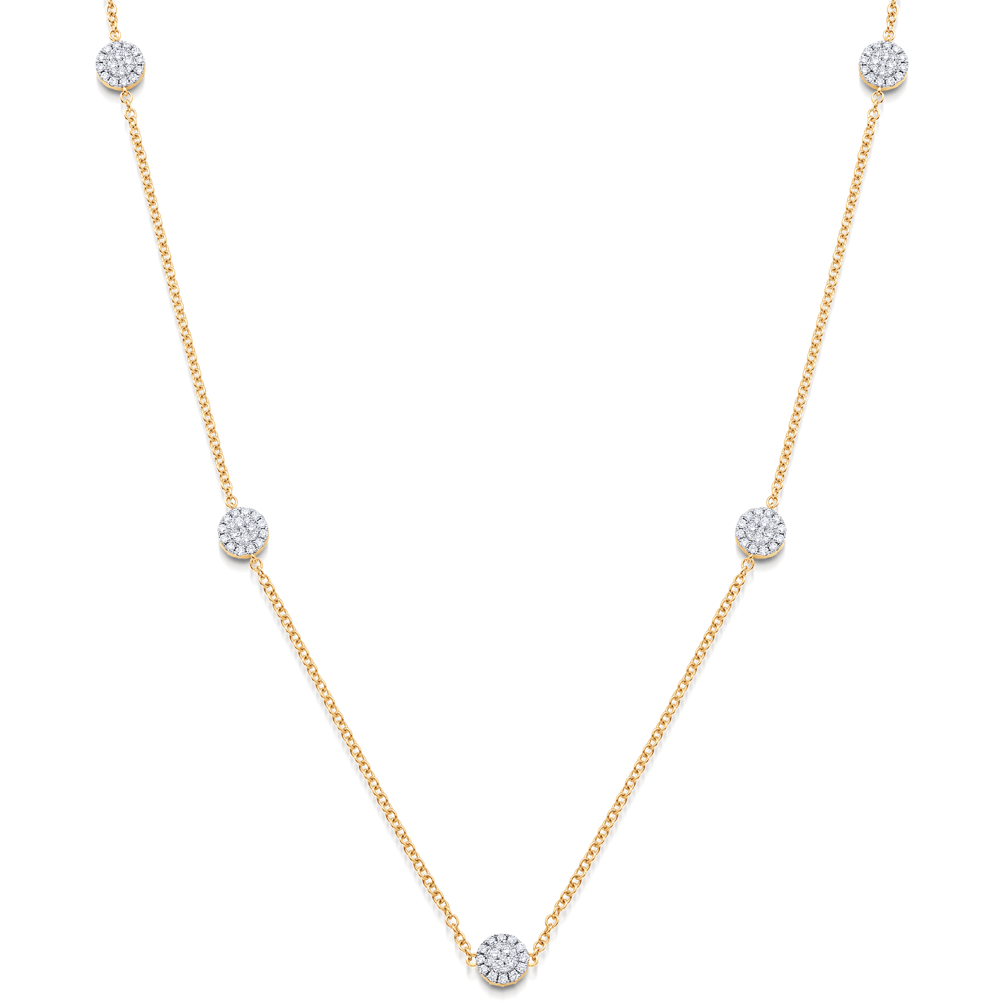 Reverie Round Diamond Cluster Necklace - Sara Weinstock Fine Jewelry