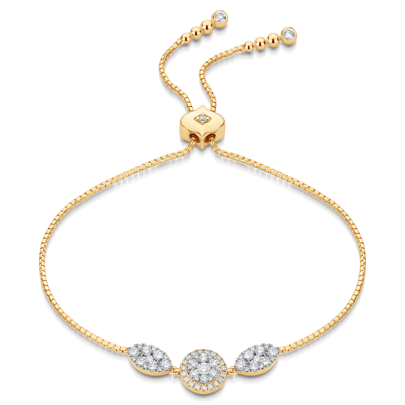 Reverie Round & Marquise Bolo Bracelet - Sara Weinstock Fine Jewelry
