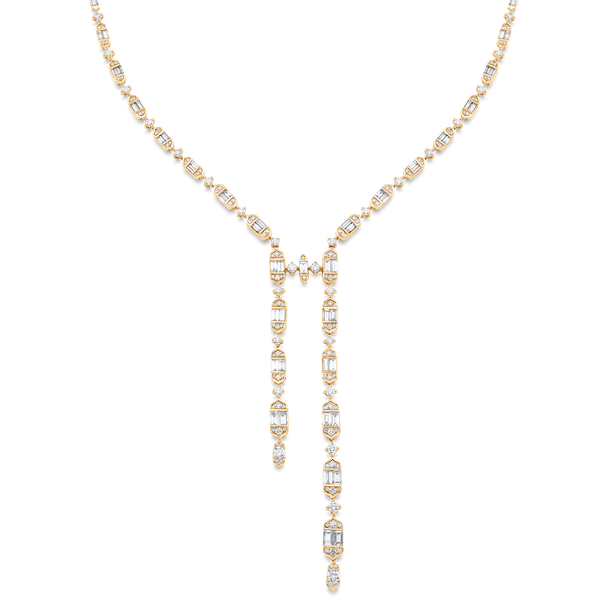 Taj Baguette Diamond Drop Necklace - Sara Weinstock Fine Jewelry