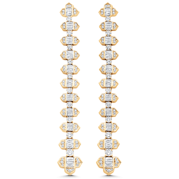 Taj Baguette Horizontal Diamond Drop Earrings - Sara Weinstock Fine Jewelry