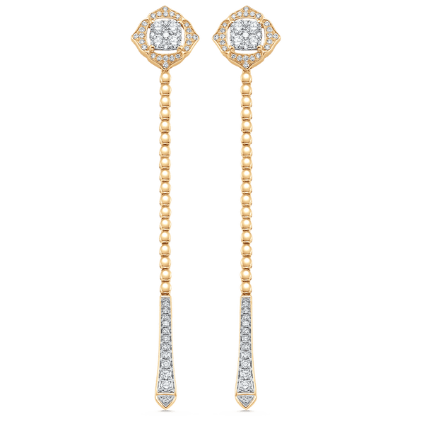 Unity Leela Gold and Diamond Drop Earrings - Sara Weinstock Fine Jewelry