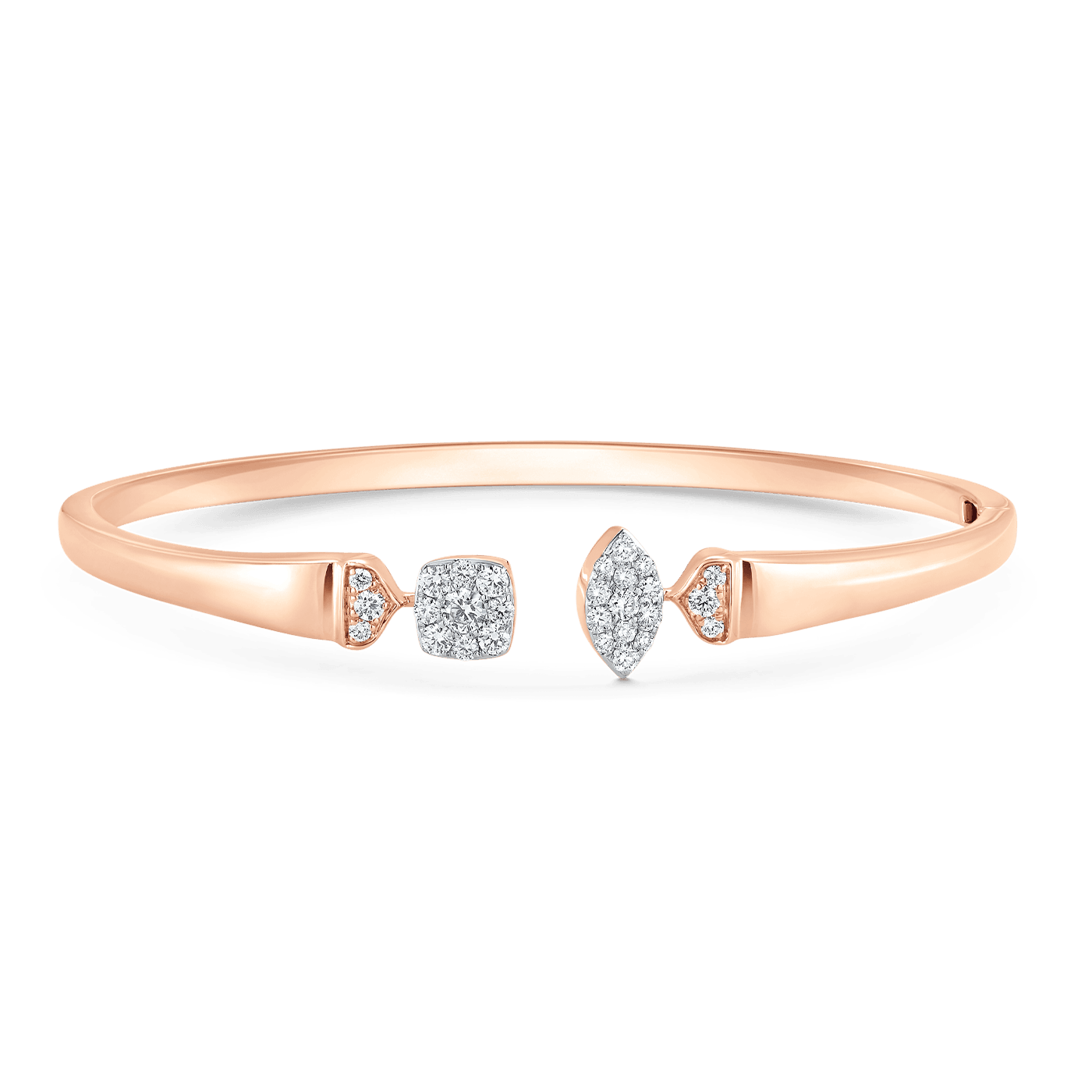 Unity Reverie Gold and Marquise and Cushion Diamond Bangle Cuff - Sara Weinstock Fine Jewelry