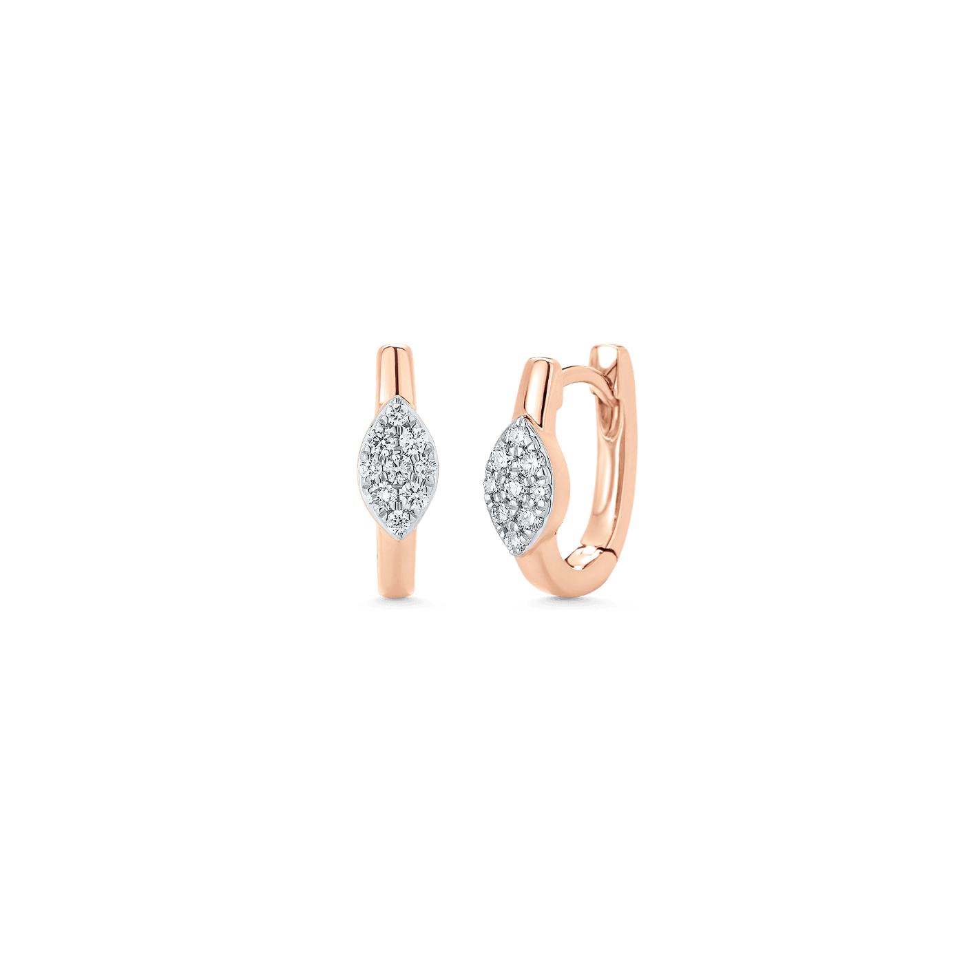 Unity Reverie Gold and Marquise Diamond Huggie Earring - Sara Weinstock Fine Jewelry