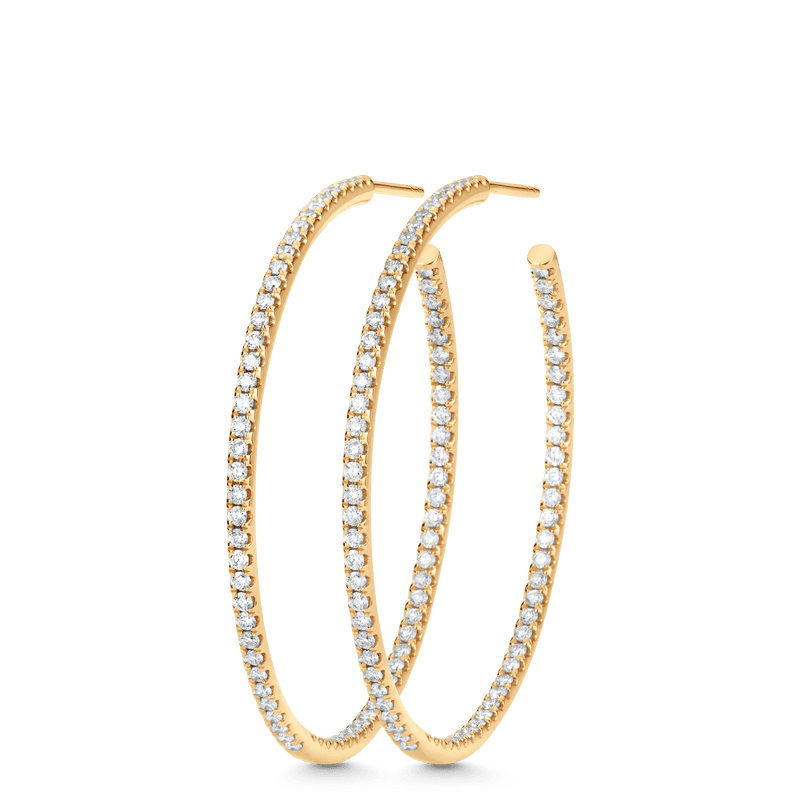 Veena Inside-out Diamond Hoop Earrings - Sara Weinstock Fine Jewelry