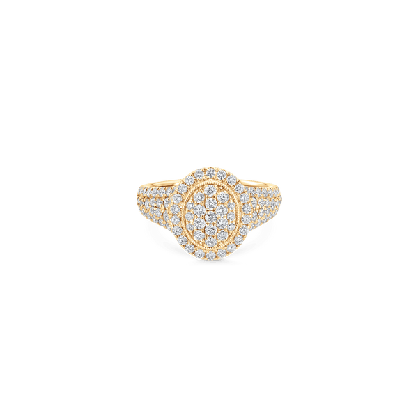 Veena Oval Diamond Pinky Ring - Sara Weinstock Fine Jewelry