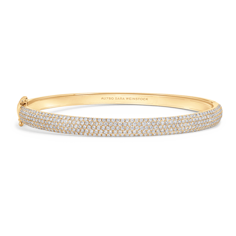 Veena Oval Five Row Diamond Cuff Bangle - Sara Weinstock Fine Jewelry