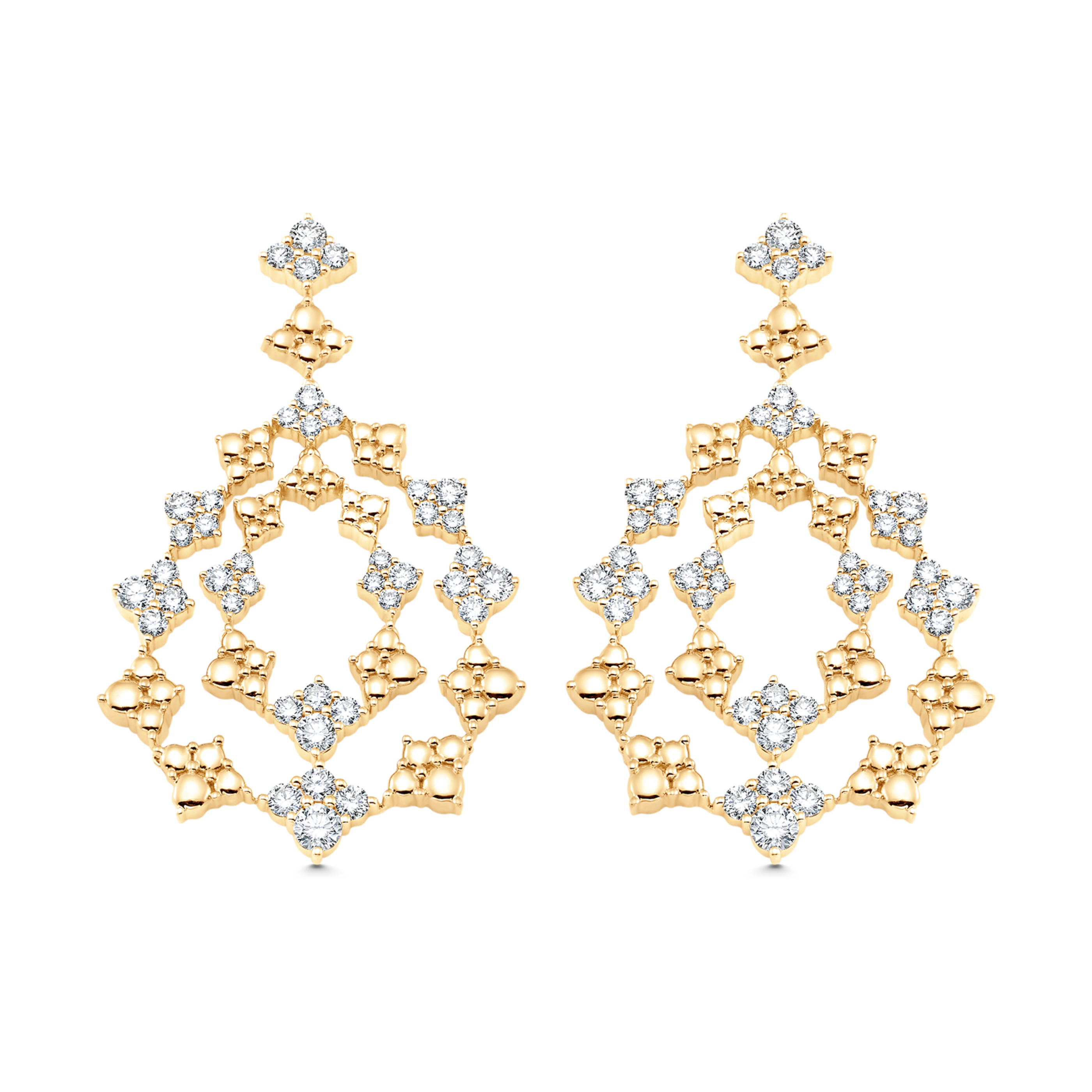 Dujour Couture Gold and Diamond Partial & Solid Pear Drop Earrings