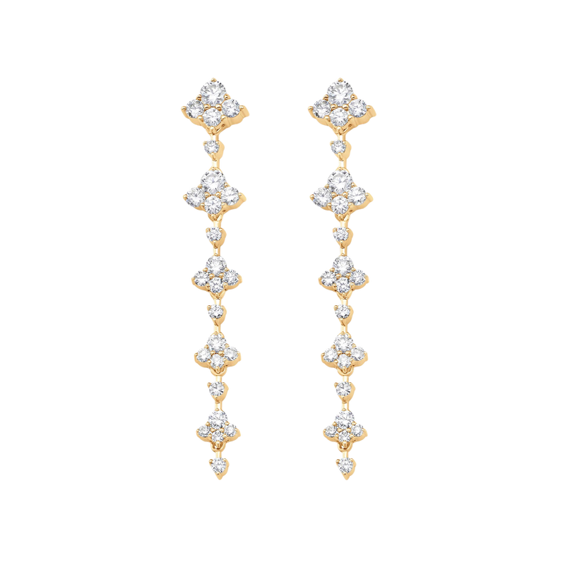 Dujour Gold and Diamond Full Five Diamond Dangle Earrings
