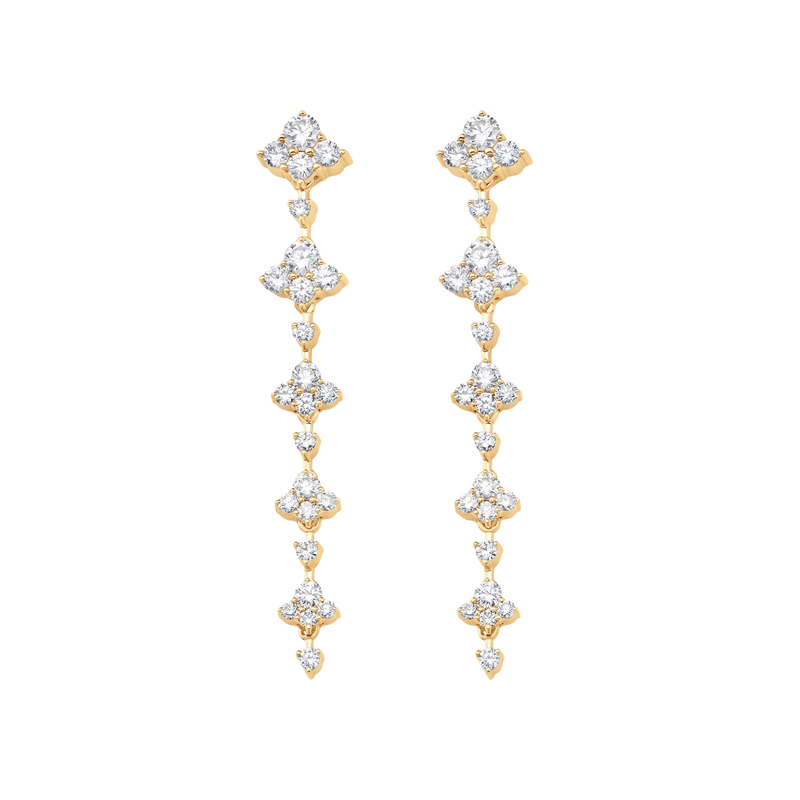 Diamond dangle online earrings yellow gold