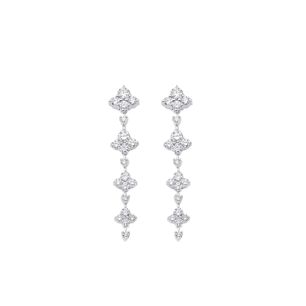 Dujour Gold and Diamond Full Four Diamond Dangle Earrings