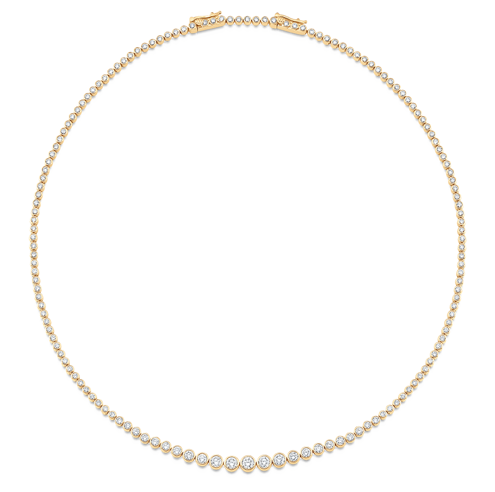 Isadora Round Bezel Diamond and Gold Choker Necklace