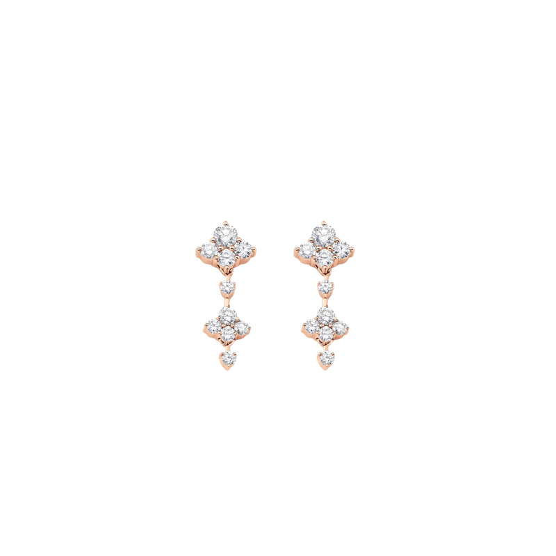 Dujour Gold and Diamond Full Two Diamond Dangle Earrings