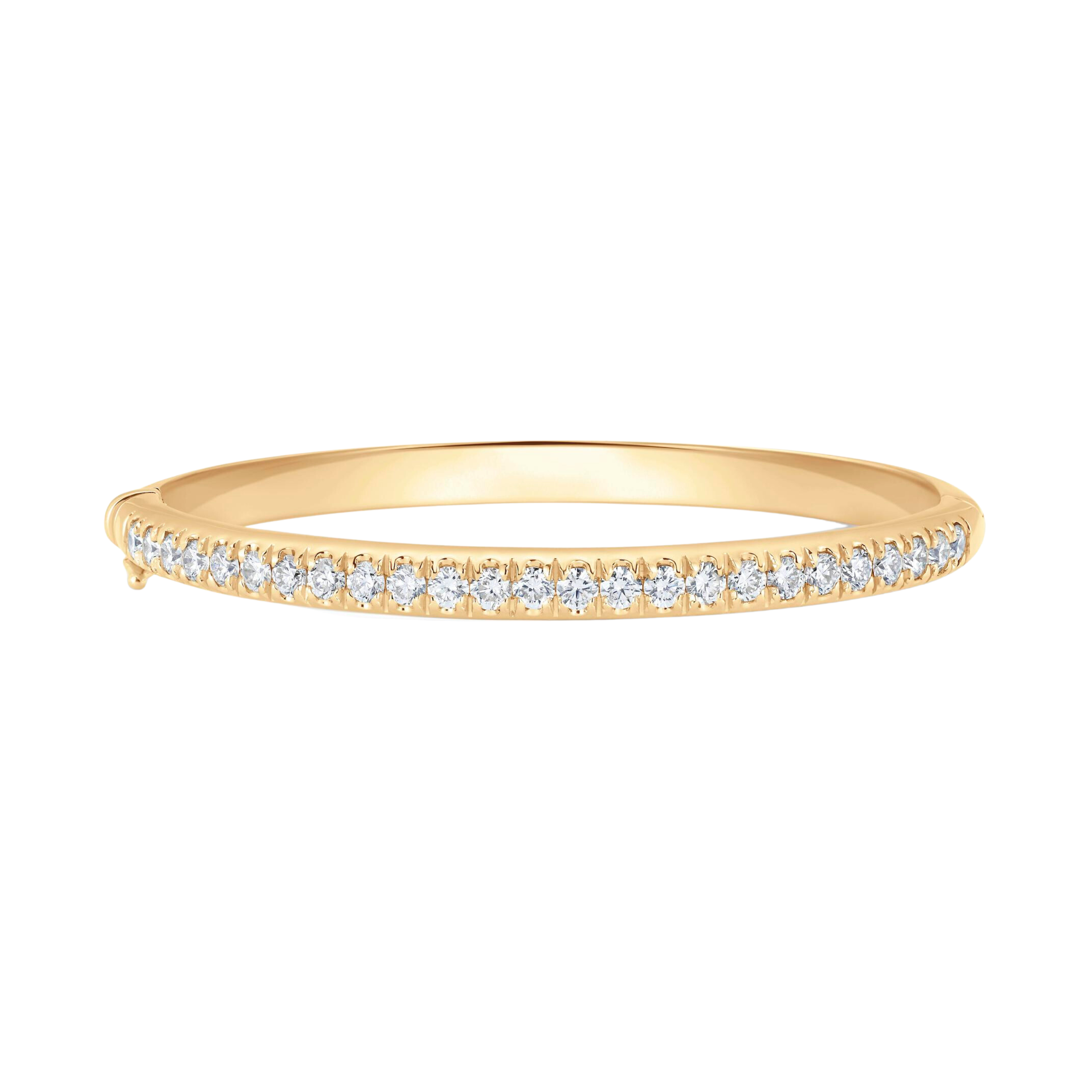 Dujour Small Gold and Diamond Single Row Oval Bangle