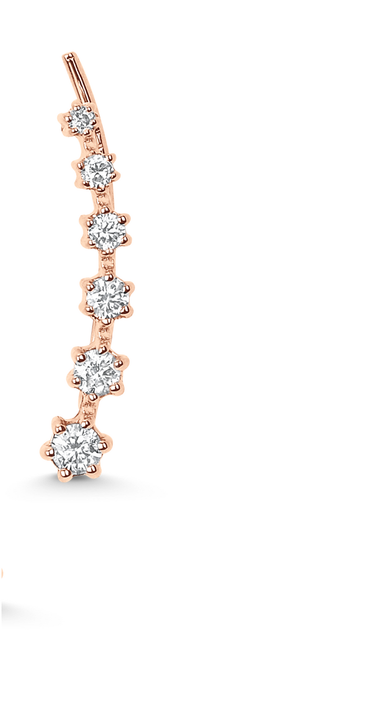 Dujour Diamond Ear Crawler Earrings