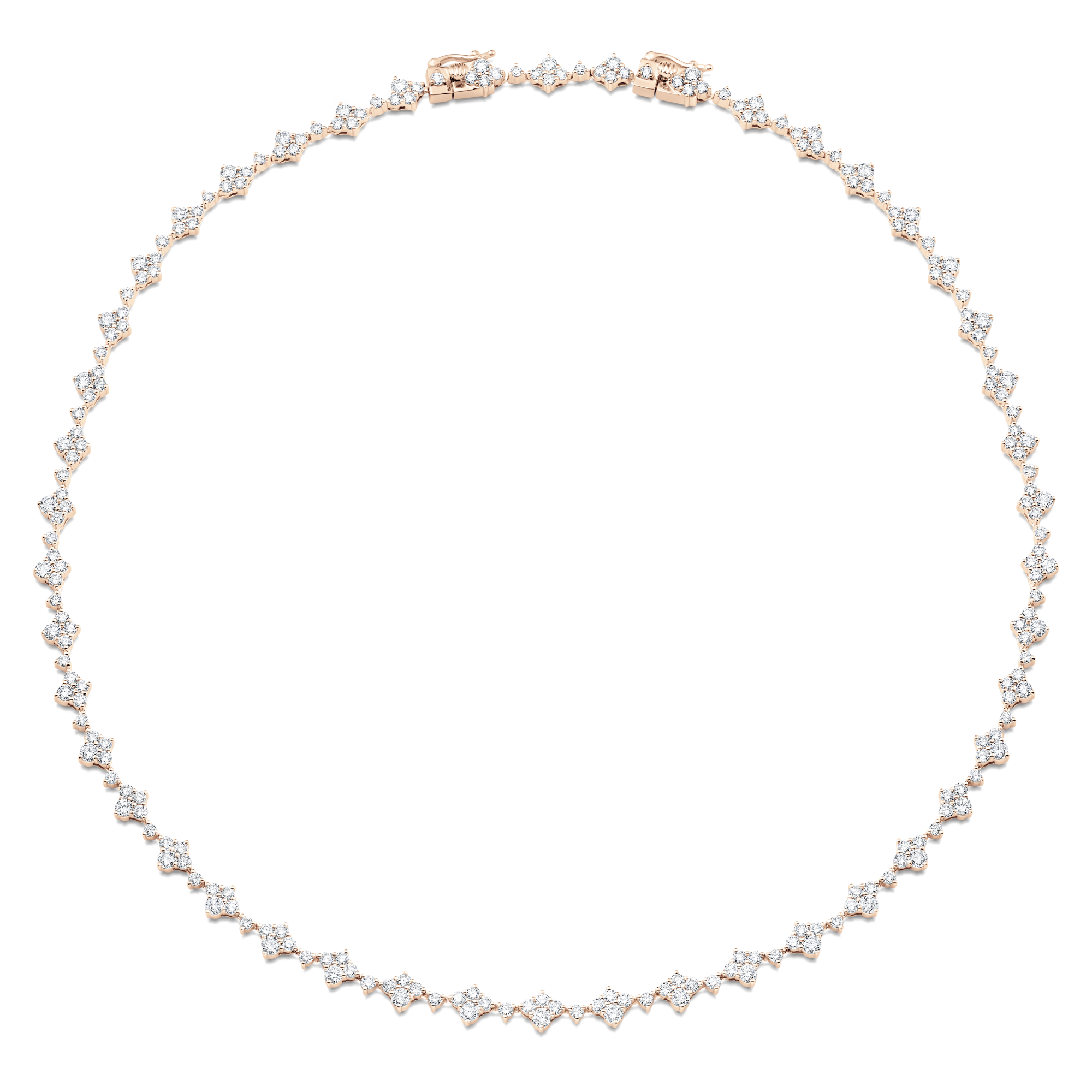 Dujour Gold and Full Diamond Four Cluster Choker