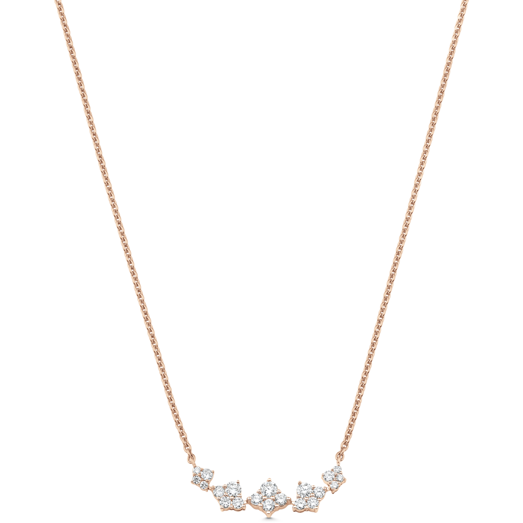 Dujour Diamond and Gold Graduated Cluster Necklace