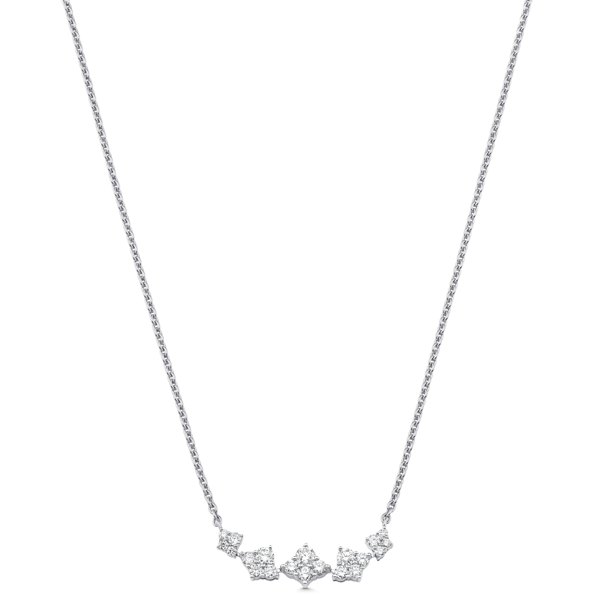 Dujour Diamond and Gold Graduated Cluster Necklace
