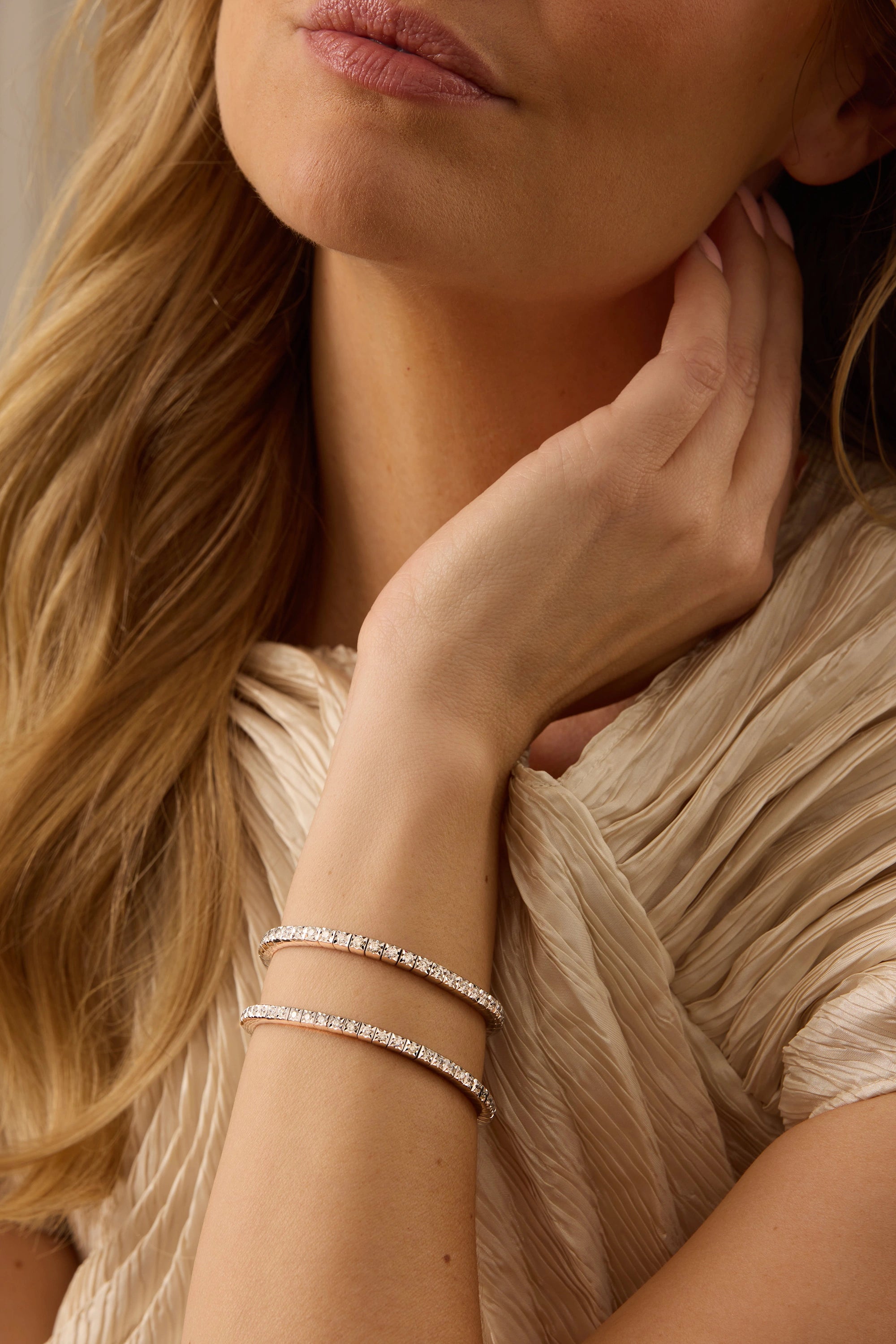 Dujour Gold and Diamond Extra Petite Stretch Bracelet