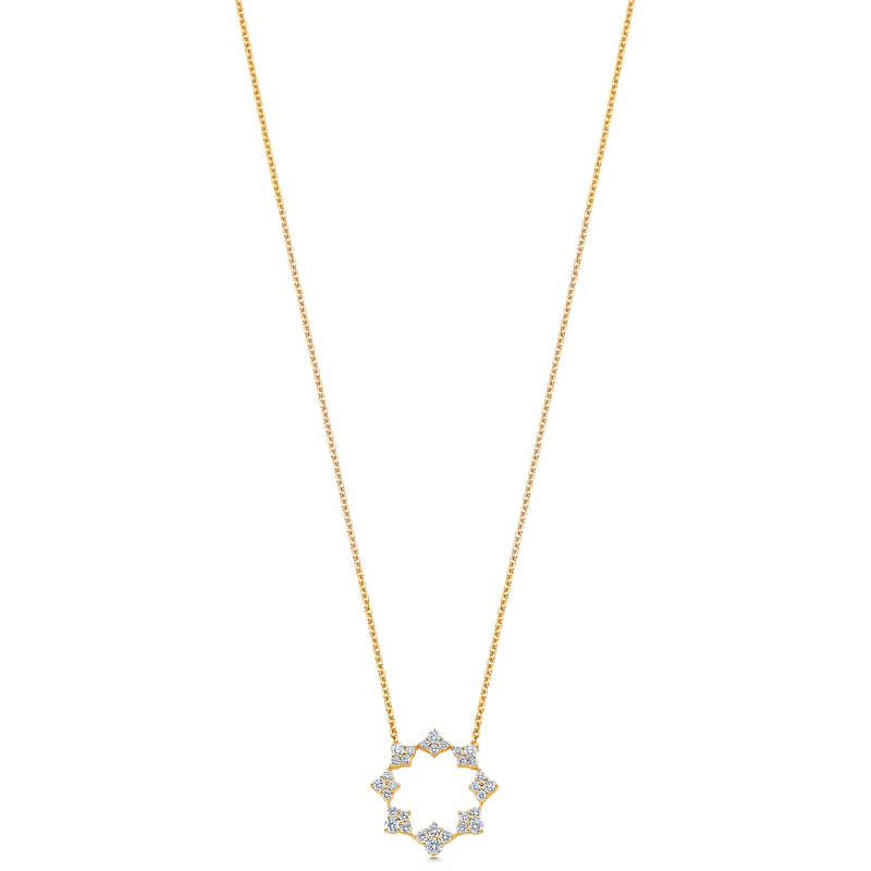 Dujour Gold Diamond Cluster Pendant Necklace