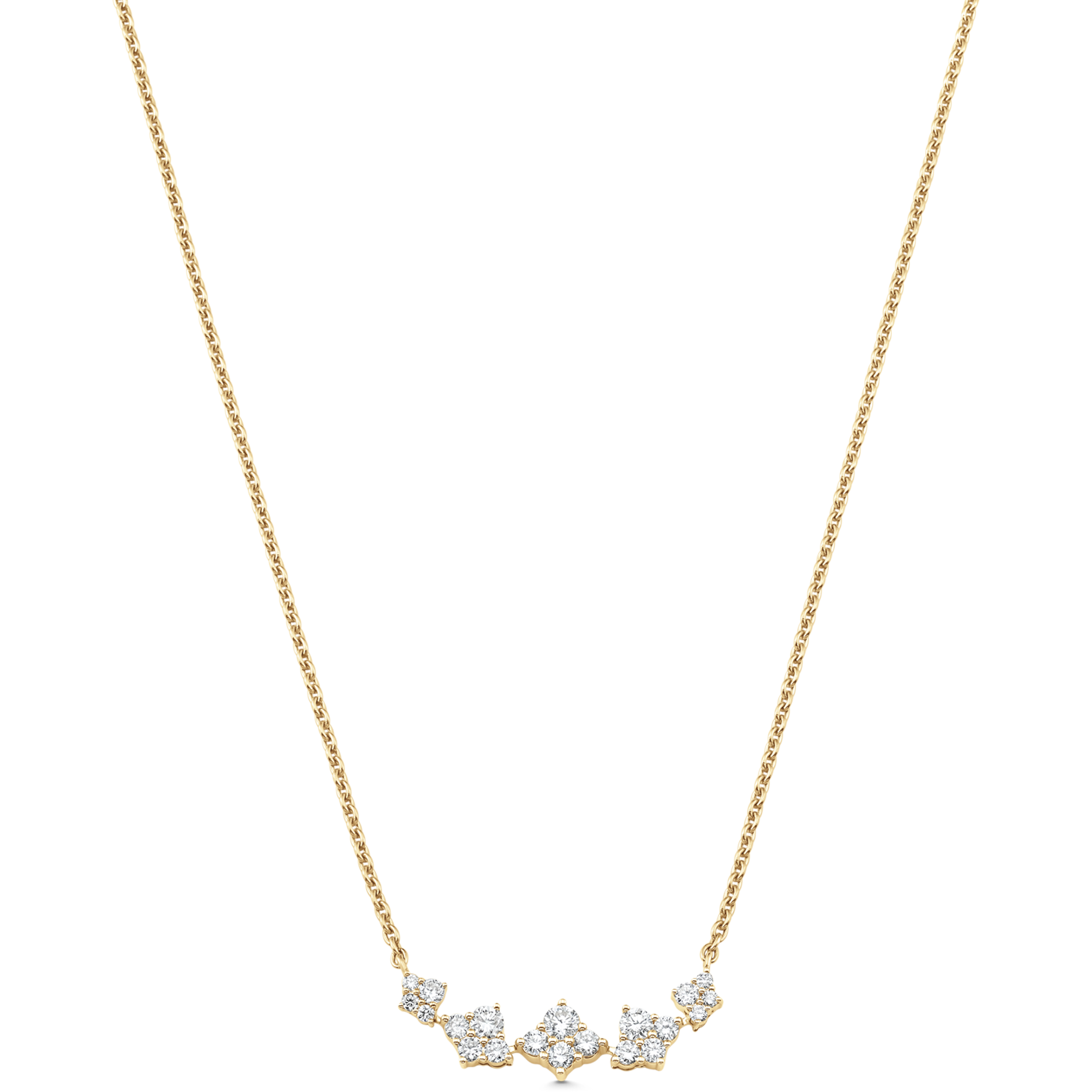 Dujour Diamond and Gold Graduated Cluster Necklace